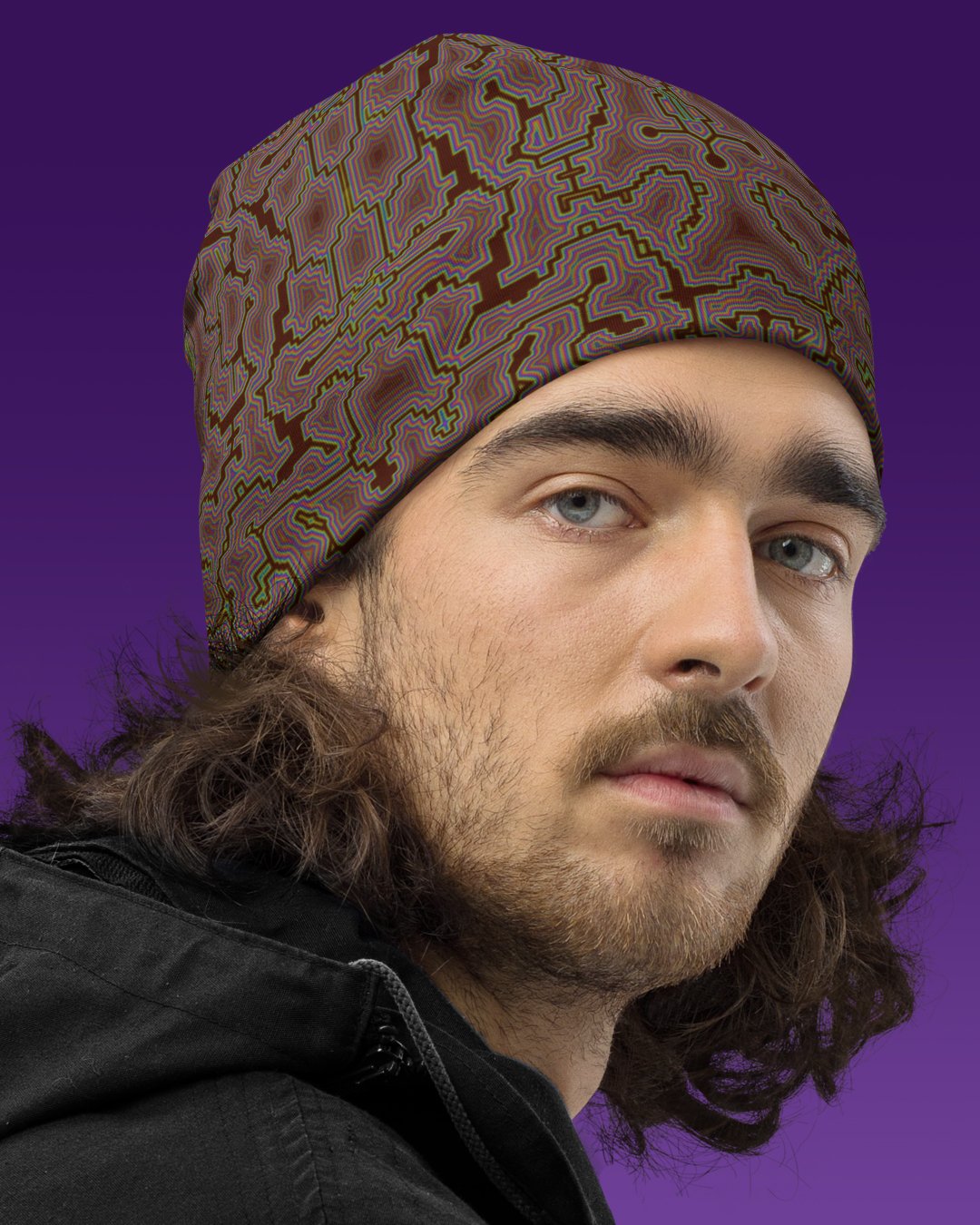 Techno Shamanic Clay | UV/RGB Reactive Beanie - Image 3