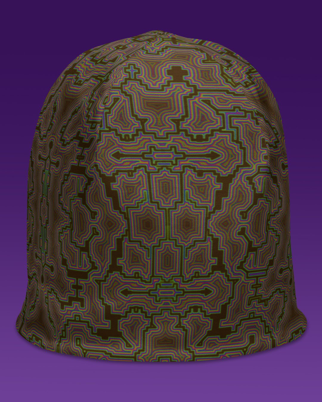 Techno Shamanic Desert | UV/RGB Reactive Beanie - Image 2