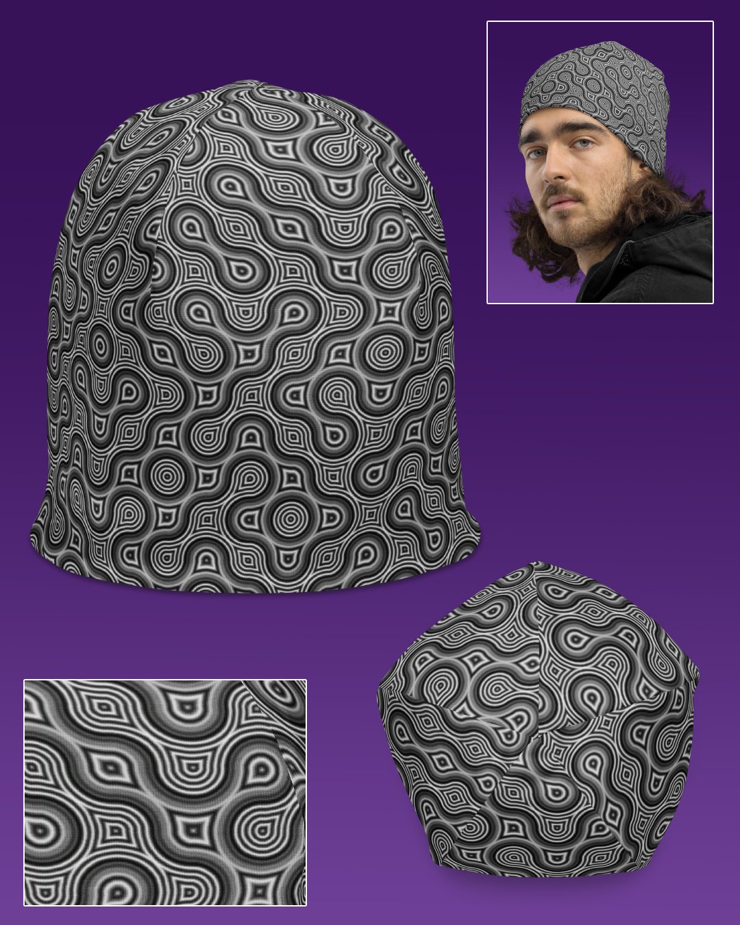 Thumbprint | UV/RGB Reactive Beanie