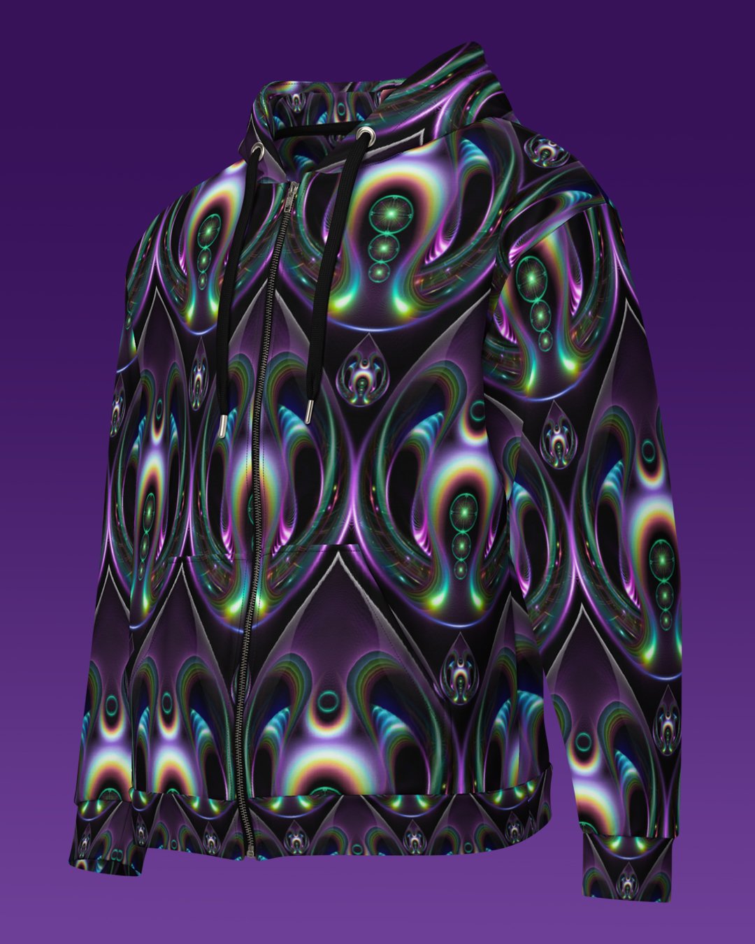 Emergence | Psychedelic Visionary Art Unisex All-Over Hoodie - Image 2