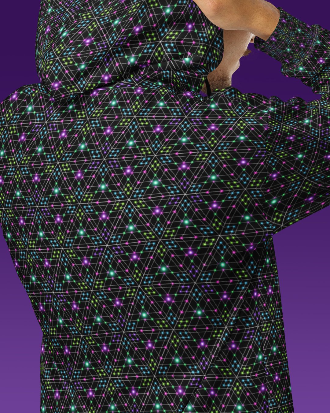 Triesselation | Psychedelic Visionary Art Unisex All-Over Hoodie - Image 5