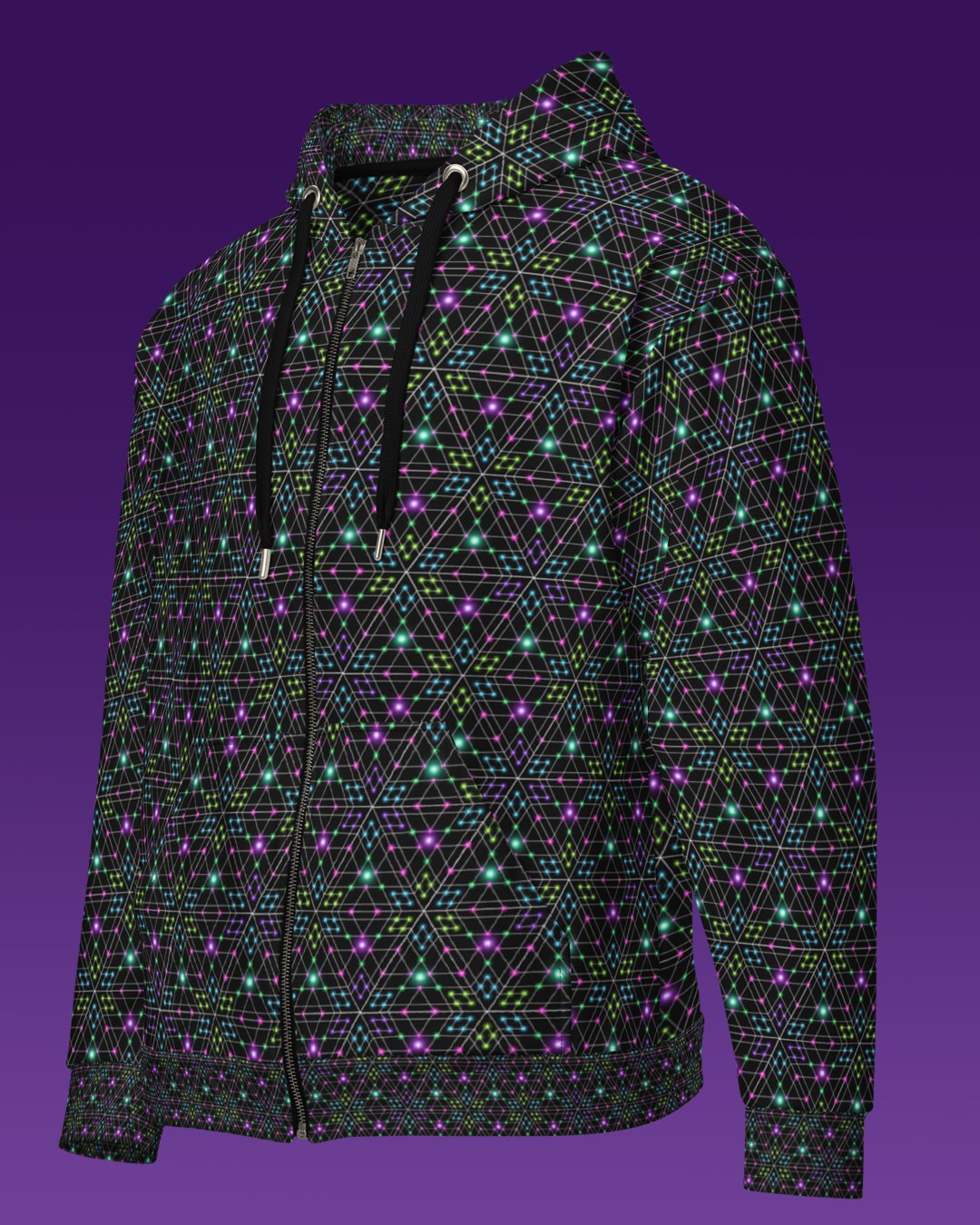 Triesselation | Psychedelic Visionary Art Unisex All-Over Hoodie - Image 2