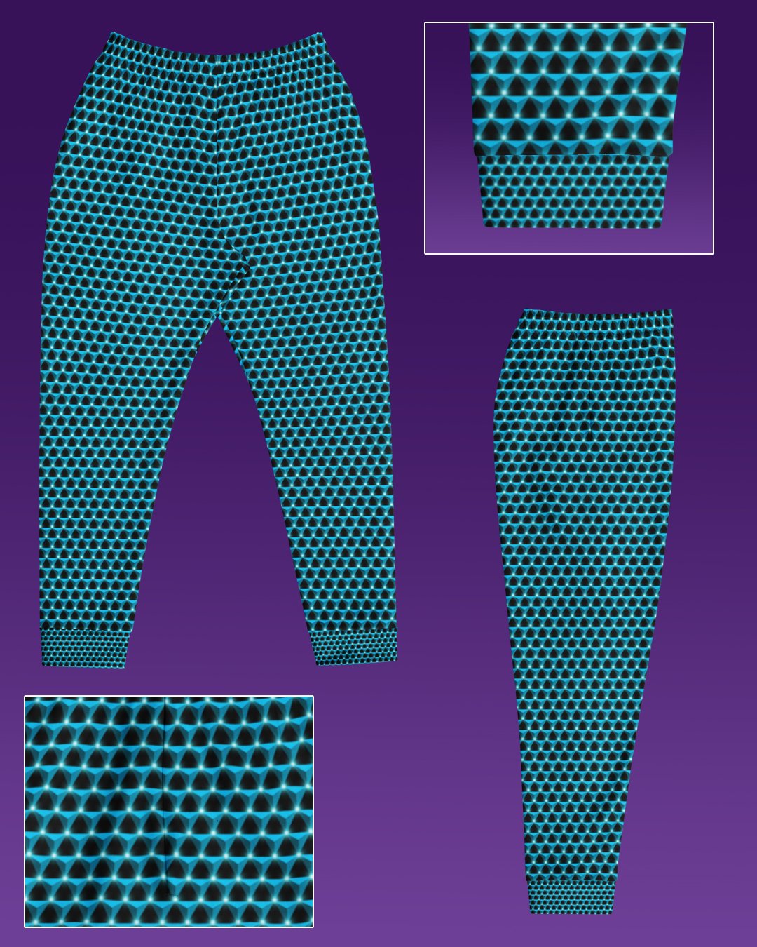 Aquamrine Prism | UV/RGB Reactive Joggers