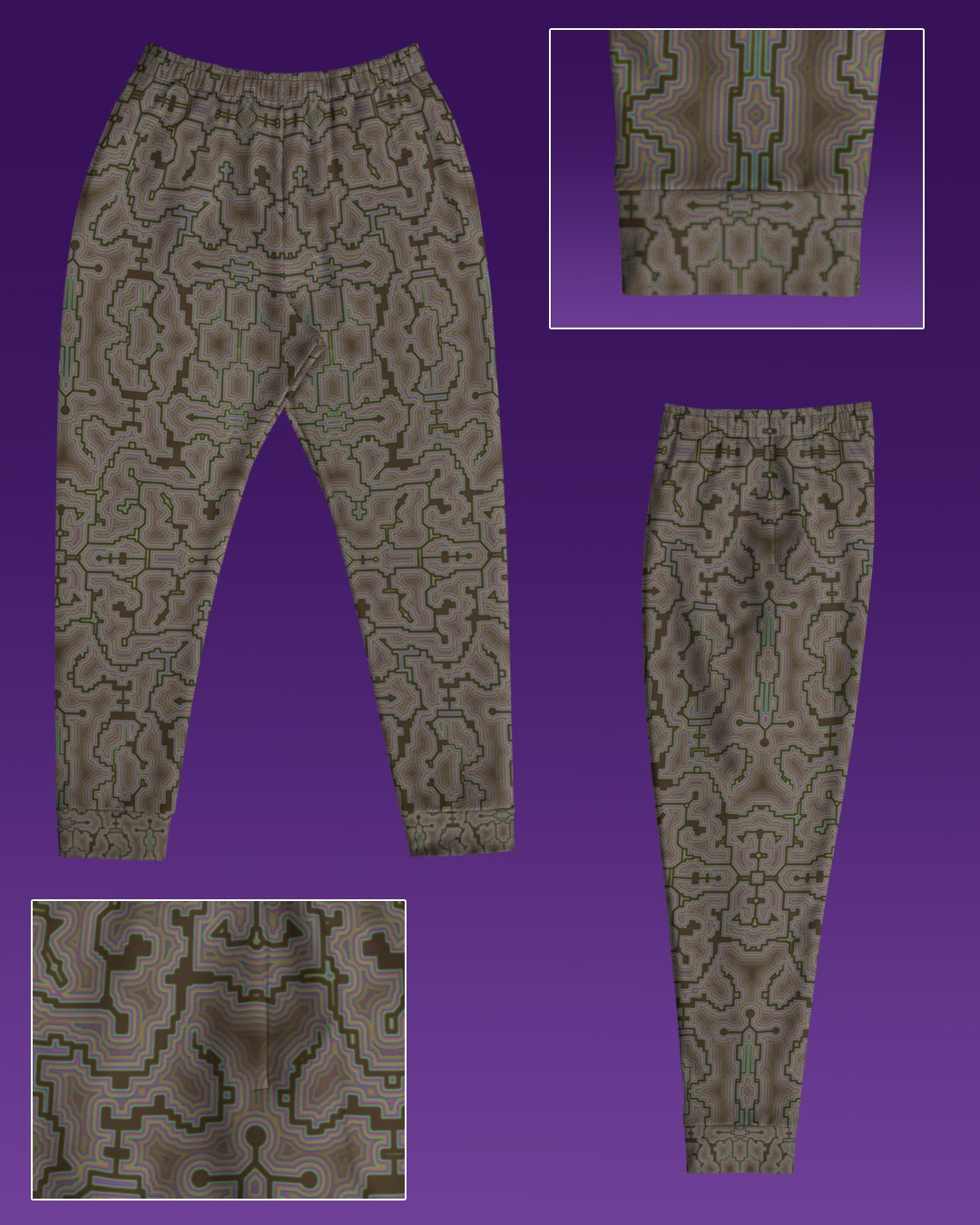 Bark Techno Shamanic | UV/RGB Reactive Joggers