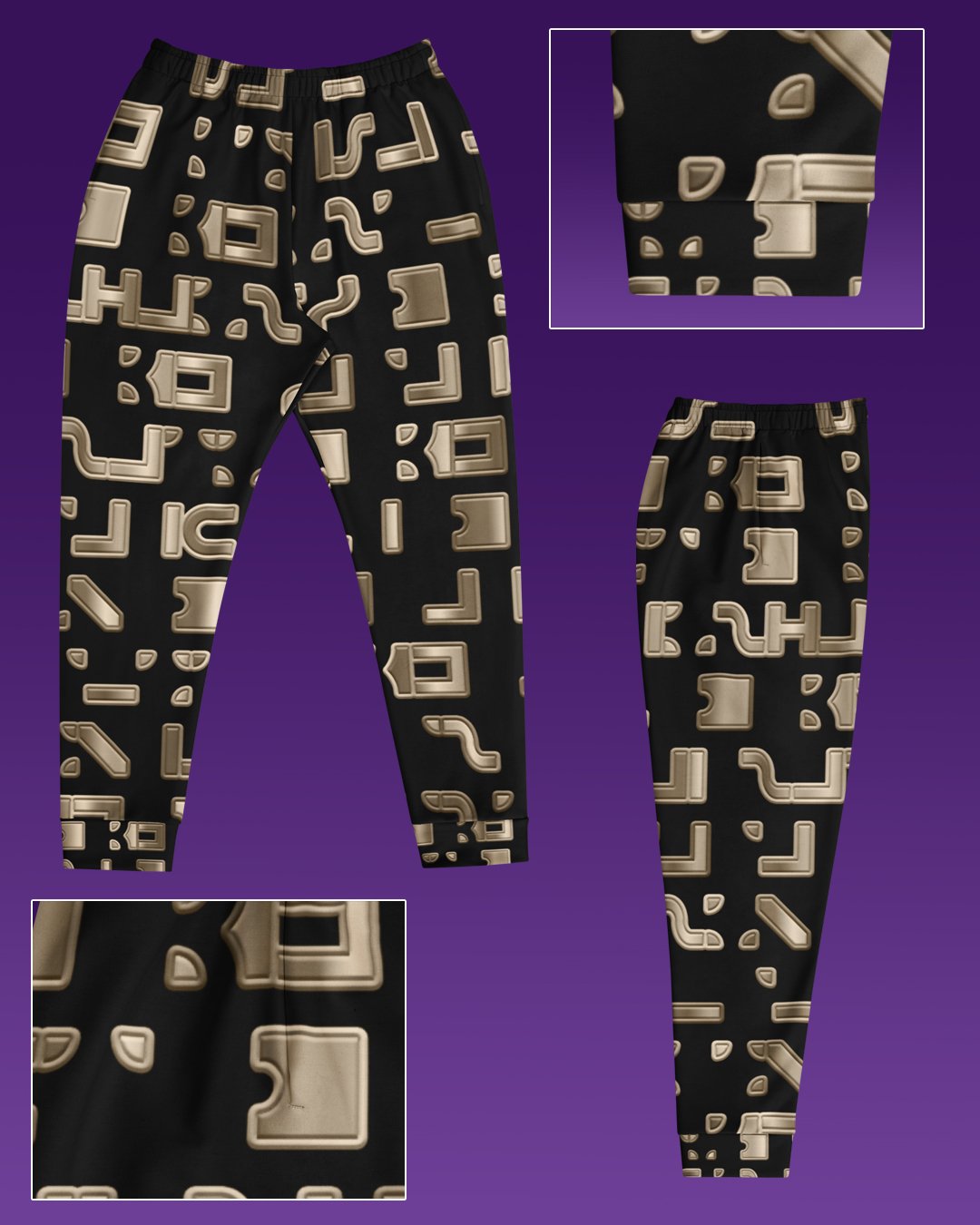 Glyphiks Gold | UV/RGB Reactive Joggers