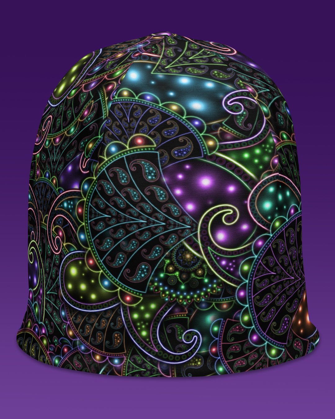 Neopaisley | UV/RGB Reactive Beanie - Image 2