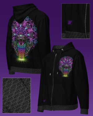 Cosmic Rainbow Serpent | UV/RGB Reactive Hoodie