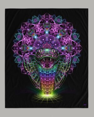 Cosmic Rainbow Serpent | UV/RGB Reactive Tapestry