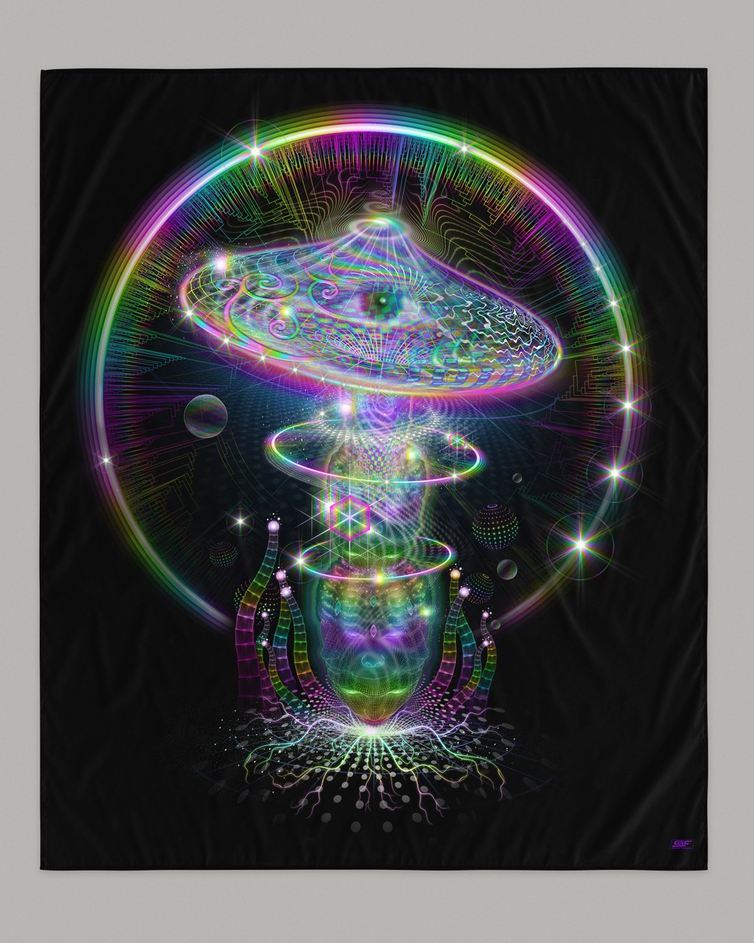 Entheopsybin | UV/RGB Reactive Tapestry